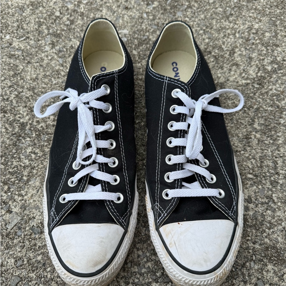 Converse Black Low-Top Canvas Sneakers with White Accents